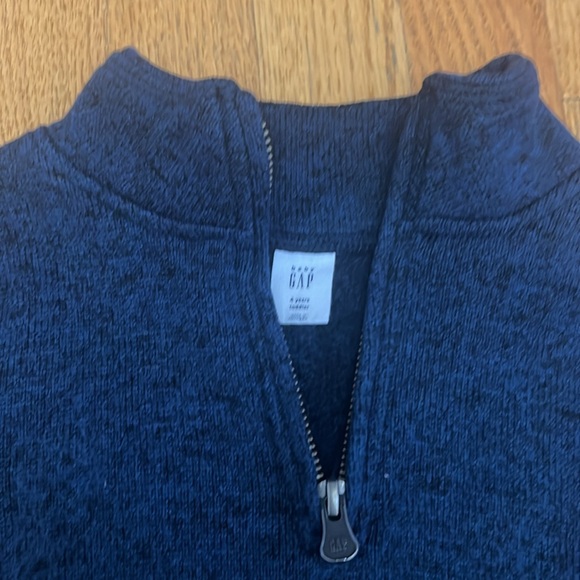 Gap Navy Heathered Quartered Zip Sweater - Picture 3 of 7